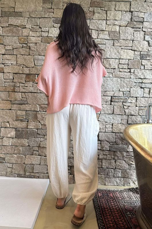 Conrad Boxy Cotton Knit Rose